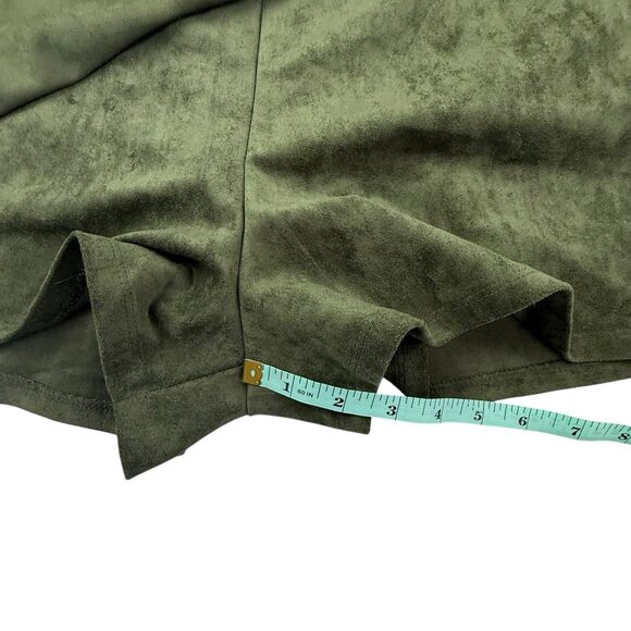 NEW Francescas Wrap it up Skirt Skort Women Large Army Green Ultra Suede Vegan - Picture 9 of 9